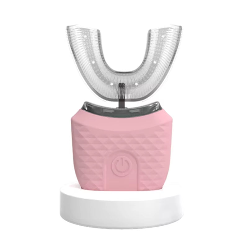 Electric Toothbrush Adult Automatic Rechargeable Hands Free 360 Cleaning U Shape Toothbrush