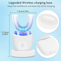 Electric Toothbrush Adult Automatic Rechargeable Hands Free 360 Cleaning U Shape Toothbrush