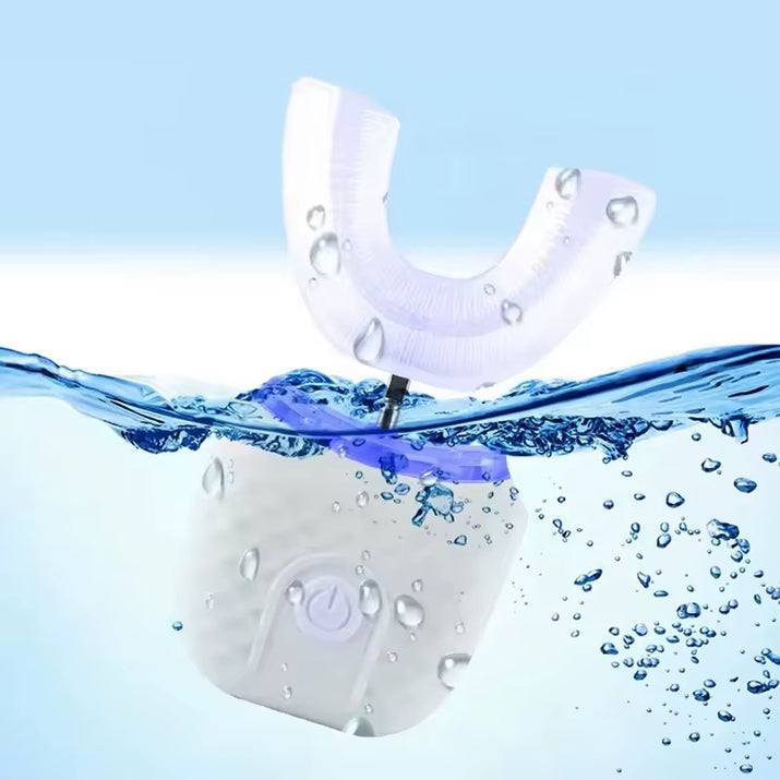 Electric Toothbrush Adult Automatic Rechargeable Hands Free 360 Cleaning U Shape Toothbrush